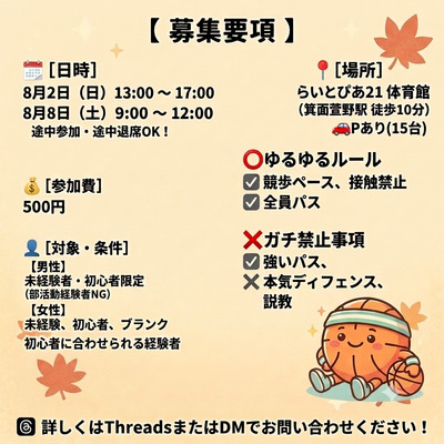 ギャラリー｜日本一ゆるいバスケサークル 【大阪・箕面市メイン】 （運動不足解消・完全初心者向け）