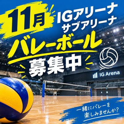 ギャラリー｜🆕【11月募集中】IGアリーナサブアリーナ開催日あり🏐学生＆社会人初心者バレーボール